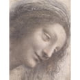 thumbnail image 2 of Leonardo da Vinci 15x18 Black Ornate Wood Framed Double Matted Museum Art Print Titled - The Head of the Virgin in Three-Quarter View Facing Right (1510-13), 2 of 5