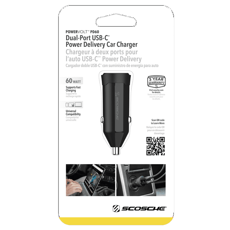 Chargeur multiappareil PowerVolt™ USB-C rapide de 60 W de Scosche
