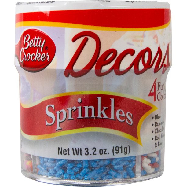 Betty Crocker Sprinkle Set 4Cell 4ozChocolate, Blue, Rainbow, Red