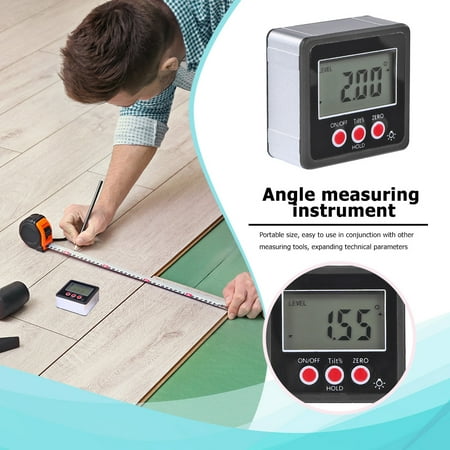 Digital Inclinometer Spirit Level Box Protractor Angle Finder Gauge Meter Bevel Black board red (Best Digital Spirit Level)