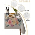 thumbnail image 3 of Easter Rabbits Gray, Tablecloth Rectangle Table Cloth 60x84, Waterproof Tablecloth Outdoor Table Cloth, Easter Bunny Spring Rose Flower Washable Table Cover for Kitchen Dinning Party, 3 of 8