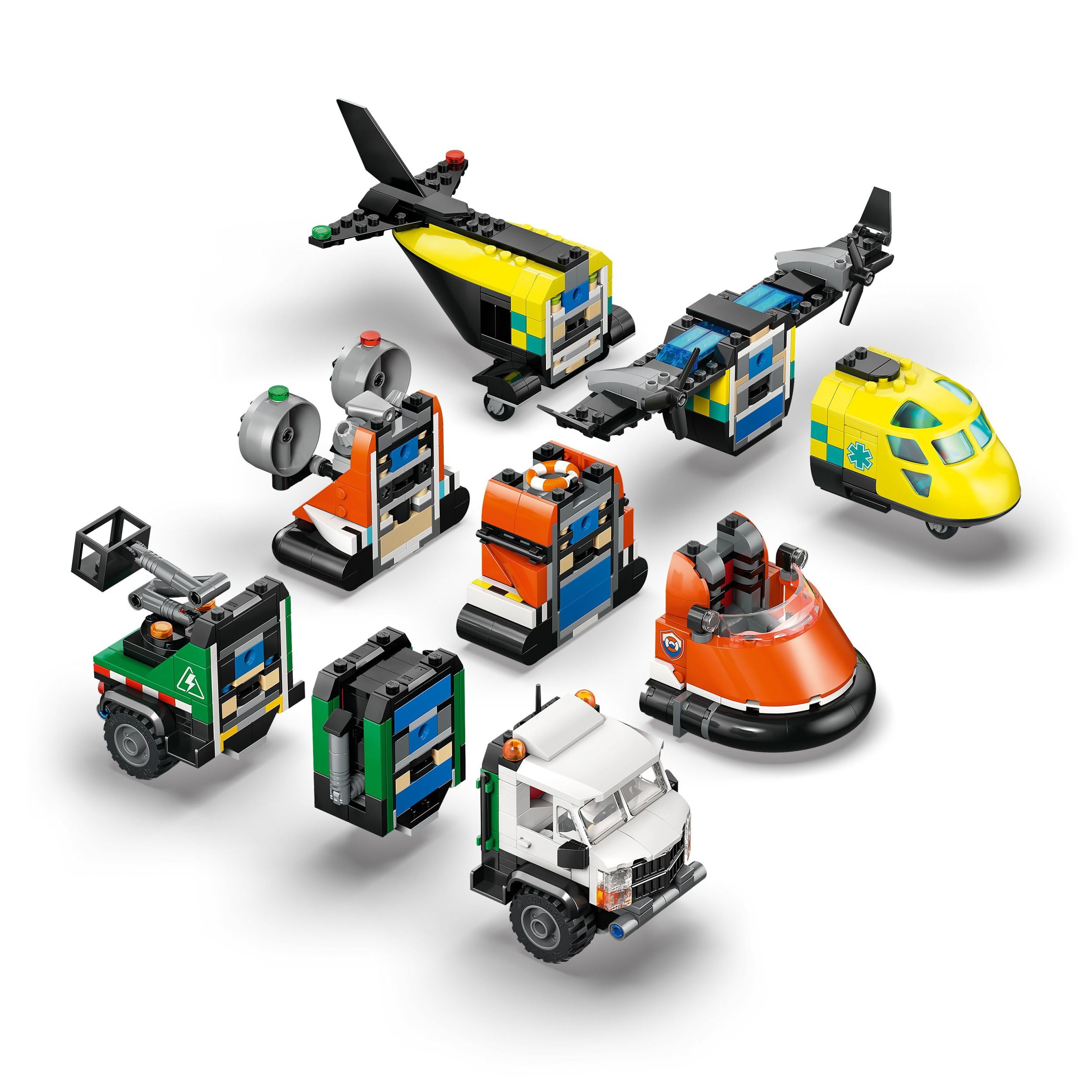 LEGO City Airplane, Service Truck & Hovercraft Remix Building Toy for Kids - Mix & Match Emergency Vehicle & Truck Toys for Pretend Play - Gift Idea for Boys & Girls, Ages 7+ - 60505