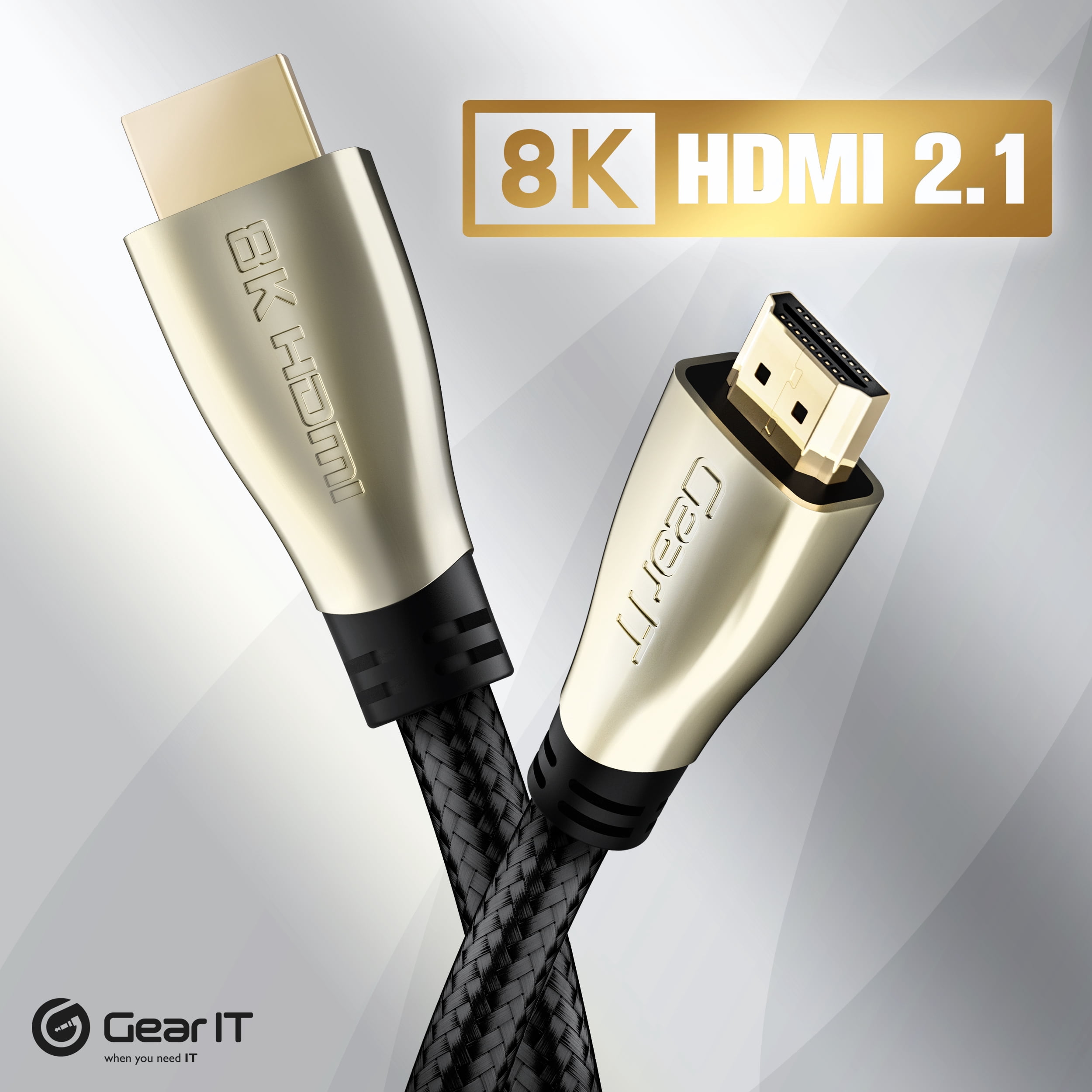 GEARit 8K HDMI Cable 2.1, 16ft / 5m HDMI Braided Cord CL3-Rated, 4K@120Hz 8K@60Hz Compatible with TV, PC, Laptop, Monitor, Projector