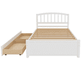 thumbnail image 5 of PAPROOS Wood Platform Bed with Storage, Twin Size Bed Frame with 2 Drawers, No Box Spring Needed, White, 5 of 11