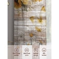 thumbnail image 6 of Farmhouse Sunflower Sheer Curtains 63 Inch Length 2 Panels Set Window Treatments, Vintage Daisy Butterflies Rustic Wood Rod Pocket Semi Curtains for Living Room/Bedroom/Kitchen Décor, 104"W x 63"L, 6 of 7