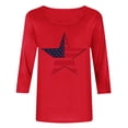 thumbnail image 4 of Lorytime Forth of July Outfits Women Red White and Blue Tops Patriotic Graphic Clothes 3/4 Sleeve Festival Wear Red S, 4 of 5