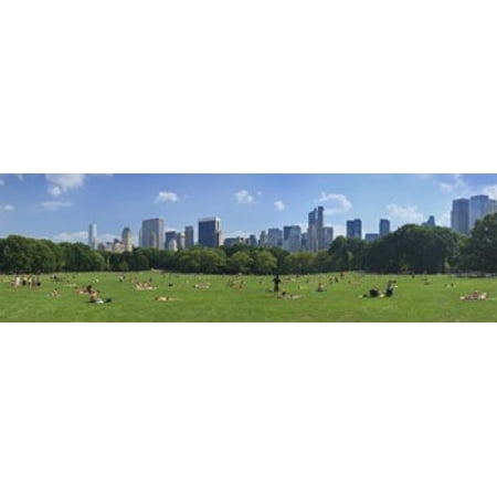 Tourists resting in a park Sheep Meadow Central Park Manhattan New York City New York State USA Poster