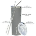 thumbnail image 2 of BJPKPK Skinny Tumbler with Lid 20 oz Stainless Steel Slim Vacuum Insulated Tumblers Cup,Gray, 2 of 6