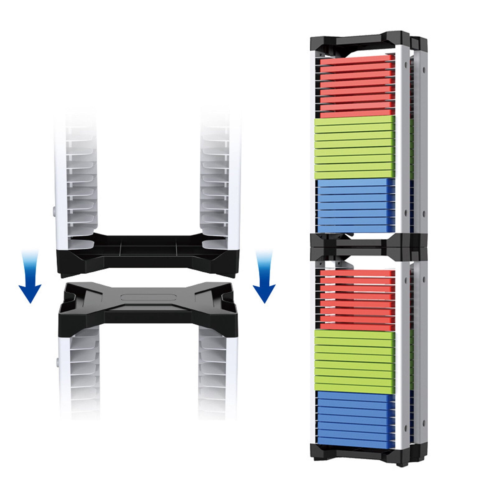 Game Disk Tower Storage Rack,Video Game Storage Stand Tower for PS5/PS4/NS Switch/Xbox, Video Game Disk Storage & Controller Headset Holder Kit, Vertical Stand Organizer Tower