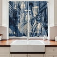 thumbnail image 2 of Ambesonne United States Kitchen Curtains, NY Liberty, 55"x39", Dark Blue Purplegrey, 2 of 3