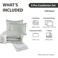 thumbnail image 4 of Mainstays 5-Piece Jacquard Comforter Set with Decor Pillow and Throw Sage Green Floral Bedding Set, Full/Queen, 4 of 9