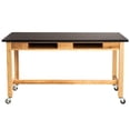 thumbnail image 3 of NPS 24x60" Wood Science Lab Table with Chem-Res Top and Casters in Black, 3 of 6
