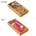 thumbnail image 6 of mDesign Stackable 12" Long Office Bamboo Drawer Organizer - 2 Pack, Natural Wood, 6 of 8