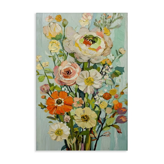 Stupell Industries Flowers On A Whim Floral Painting Wrapped Canvas Canvas Art Print Wall Art, 16 x 24