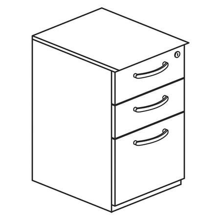 Mayline Napoli NBBF Box-Box-File Pedestal, 3-Drawer