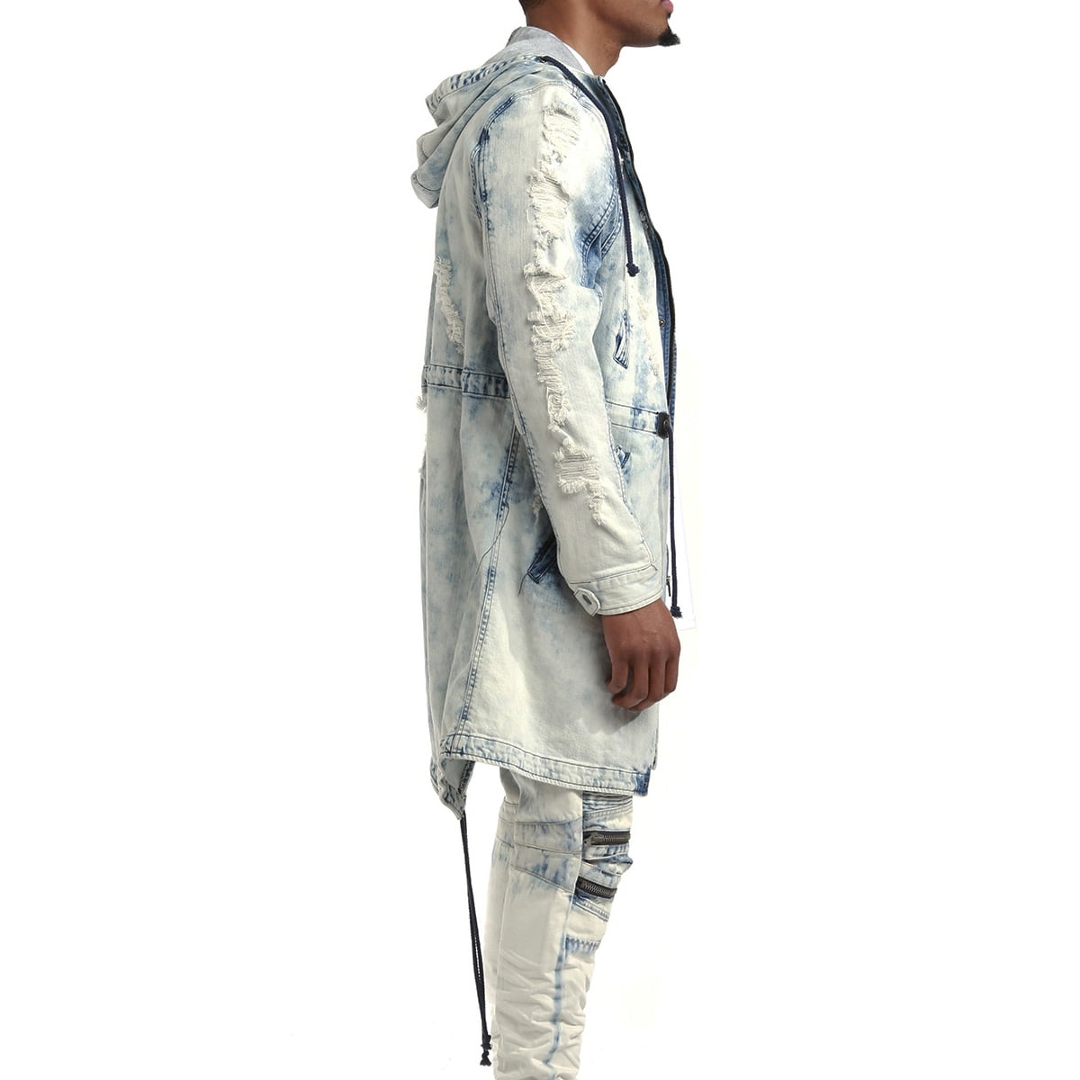 denim fishtail parka