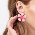 thumbnail image 4 of Tnobhg 1 Pair Elegant Women Flower Shape Ear Studs Simple Luxury Exaggerated Enamel Floral Stud Earrings Fashion Jewelry Gift, 4 of 7