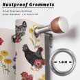 thumbnail image 2 of Outdoor Curtains for Patio Waterproof, Farmhouse Rooster Outdoor Privacy Panels Grommet, Vintage Watercolor Flowers Black Plaid Blackout Outside Curtains for Porch/Cabana 54"x84", 2 Panels, 2 of 8