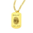 thumbnail image 2 of Men's Custom Necklace Gold Personalized Fingerprint Customized Pendant Necklace Engraved with Any Name and Date Jewelry Gift for Father Son Boyfriend, 2 of 4