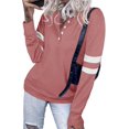 thumbnail image 2 of Womens Casual Sweatshirts Color Block Long Sleeve Sweaters Buttons Henley, 2 of 5