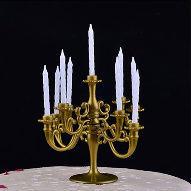 Mmucco 1Set Candles And Candlestick Birthday Party Cake Candle Holders