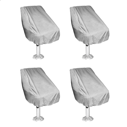4X Boat Seat Cover, Outdoor Waterproof Pontoon Captain Boat Bench Chair Seat Cover, Chair Protective Covers