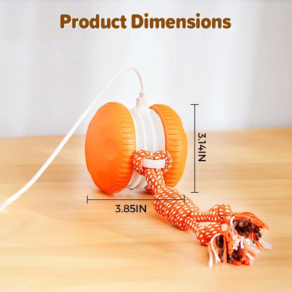 Interactive Dog Toys, 2026 Upgrade Self Moving Ball with Smart 360° Random Rotation, Chew Resistant Automatic Toy for Boredom, for Indoor Play on Tile Wood Floor Carpet