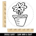 thumbnail image 2 of Flower Pot Doodle Self-Inking Rubber Stamp Ink Stamper - Blue Ink - Large 1-1/2 Inch, 2 of 7
