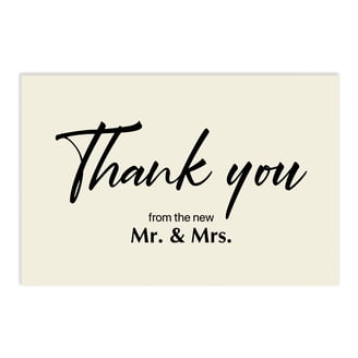 Better Office Products, 50 Pack 4x6 Wedding Thank You Cards with