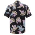 thumbnail image 2 of Men's Hawaiian Tropical Luau Aloha Beach Party Button Up Casual Dress Shirt (Leaves, 5XL), 2 of 4