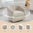 thumbnail image 5 of Modern Swivel Accent Chair Set of 2,Boucle Swivel Barrel Chair with Wide Curved Backrest,Upholstered Club Armchair for Living Room,Bed Room,Office,Wheat, 5 of 7
