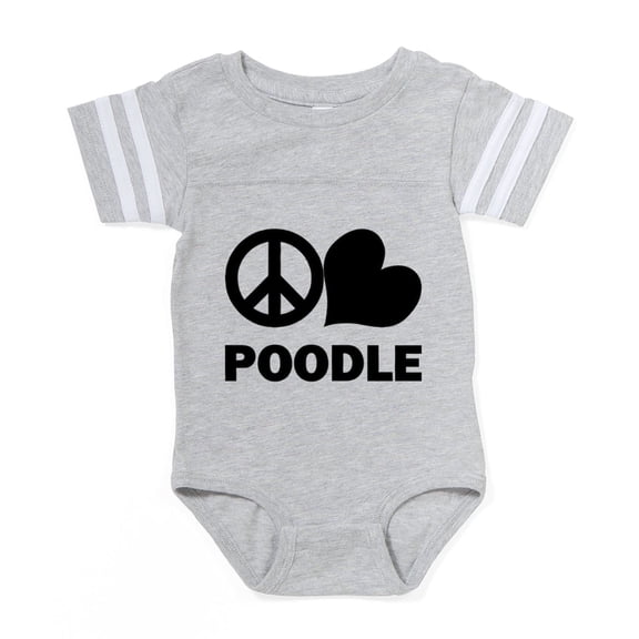 CafePress - FIN Peace Love Poodle - Cute Infant Baby Football Bodysuit