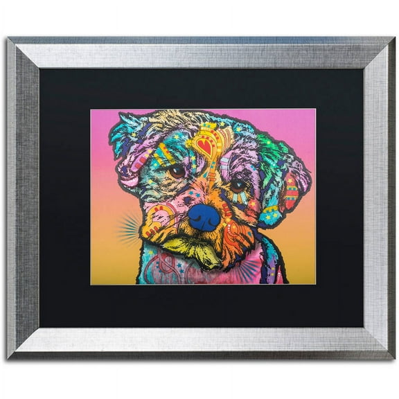 Trademark Fine Art "Quincy-004" Canvas Art by Dean Russo, Black Matte, Silver Frame