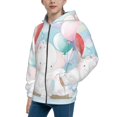 thumbnail image 2 of Picia Cute Elephant for Boys Fashion Full-zip Hoodies & Sweatshirts with Kangaroo Pocket,Zip-up Hooded Sweatshirt for Kid, Moisture Wicking & Breathable-Small, 2 of 6