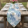thumbnail image 5 of Summer Coastal Table Runner 90 Inches Long Starfish Shell Coral Watercolor Blue Ocean Table Runners for Dining Room Tabletop Dresser Scarf Home Party Banquet Wedding Holiday Decoration, 5 of 9