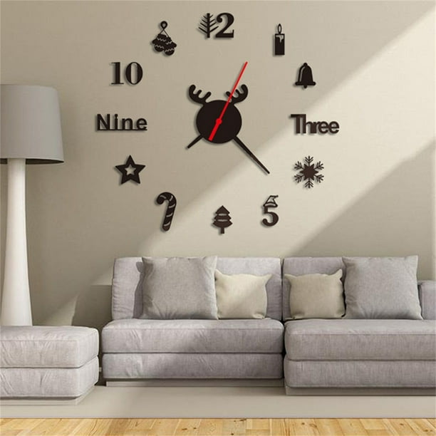 Xihbxyly Reloj de Pared Sin Marco, Efecto Espejo 3D Diy, Decoración Creativa para El Hogar y La Oficina, Fácil de Instalar, Esfera de Acero Inoxidable, Multiusos, Idea de Regalo Única, 80 Cm de Diáme