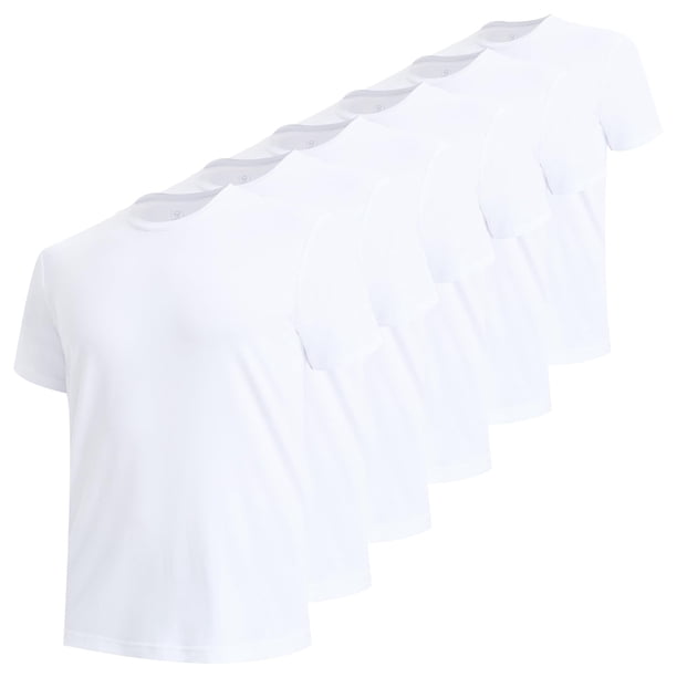 Pack de 6 camisetas interiores de cuello redondo para hombre BAMBOO COOL, de secado rápido y control de humedad