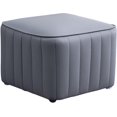 thumbnail image 1 of TPARIS Creative Decor Leather Footstool|Small Sofa Stool Square Ottomans with Anti-Slip Feets|Upholstered Footrest for Bedroom Living Room Entryway,Light Blue,Height 22cm(8.6in), 1 of 1