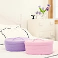 thumbnail image 6 of Sea Team Oval Cotton Rope Storage Basket with Lid, Lidded Woven Storage Bin, Nursery Storage Container, Diaper Caddy, Baby Shower Basket, Box, Organizer, 15 x 11 x 6.5 Inches, Pink, 6 of 6
