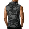 thumbnail image 6 of Mens Sleeveless Hoodie Camouflage Pattern Drawstring Hooded Vest with Kangaroo Pocket Relaxed Fit Sportswear Top, 6 of 7