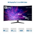 thumbnail image 3 of Cable Matters 8K DisplayPort 1.4 to HDMI Cable 6ft / 1.8m with 4K 120Hz / 8K 60Hz Unidirectional 32.4Gbps Display Port 1.4 to HDMI 8K Cable in Black for RTX 3080/3090 RX 6800/6900 and More, 3 of 6