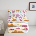 thumbnail image 5 of Homewish Cute Dinosaur Twin Comforter Sets,Kawaii Animal Bedding Set,White,Colorful Stars Reversible,2pcs,1 Comforter and 1 Pillowcase, 5 of 7