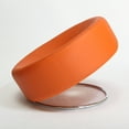 thumbnail image 4 of Edom Round Orange Leather Accent Chair, 4 of 4