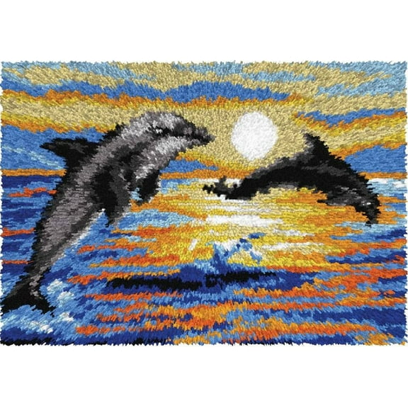 Dolphins at Sunrise | Rug Making Latch Hooking Kit