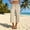 Beige, variant on Asgosdo Women Cotton Pants Elastic Waisted Drawstring Solid Color Capris Casual Beach Trousers with Pockets