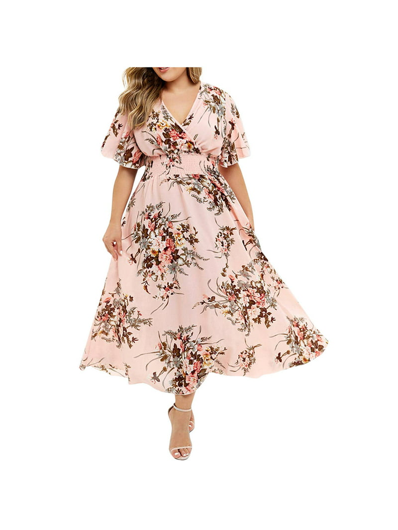 Berettigelse aktivering Mexico Borniu Plus Size Womens Summer Dresses Casual Maxi Dress On Clearance -  Walmart.com