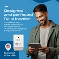 thumbnail image 4 of Ceptics UK Ireland Power Plug Adapter 2 Pack Set, QC 3.0 & PD, Safe Dual USB & USB-C - 2 USA Socket Compact & Powerful - Use in London UAE Dubai Kenya British Hong Kong Type G AP-7 Fast Charging, 4 of 11