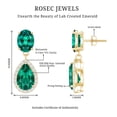 thumbnail image 6 of Rosec Jewels Lab Created Emerald Teardrop Earrings for Women with Moissanite - AAAA Grade, 18K Yellow Gold, 6 of 7