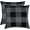 Black & Grey, variant on Set of 2 Farmhouse Buffalo Check Plaid Throw Pillow Covers Cushion Case Polyester Linen for Home Decor Navy Black Grey, 20 x 20 Inches