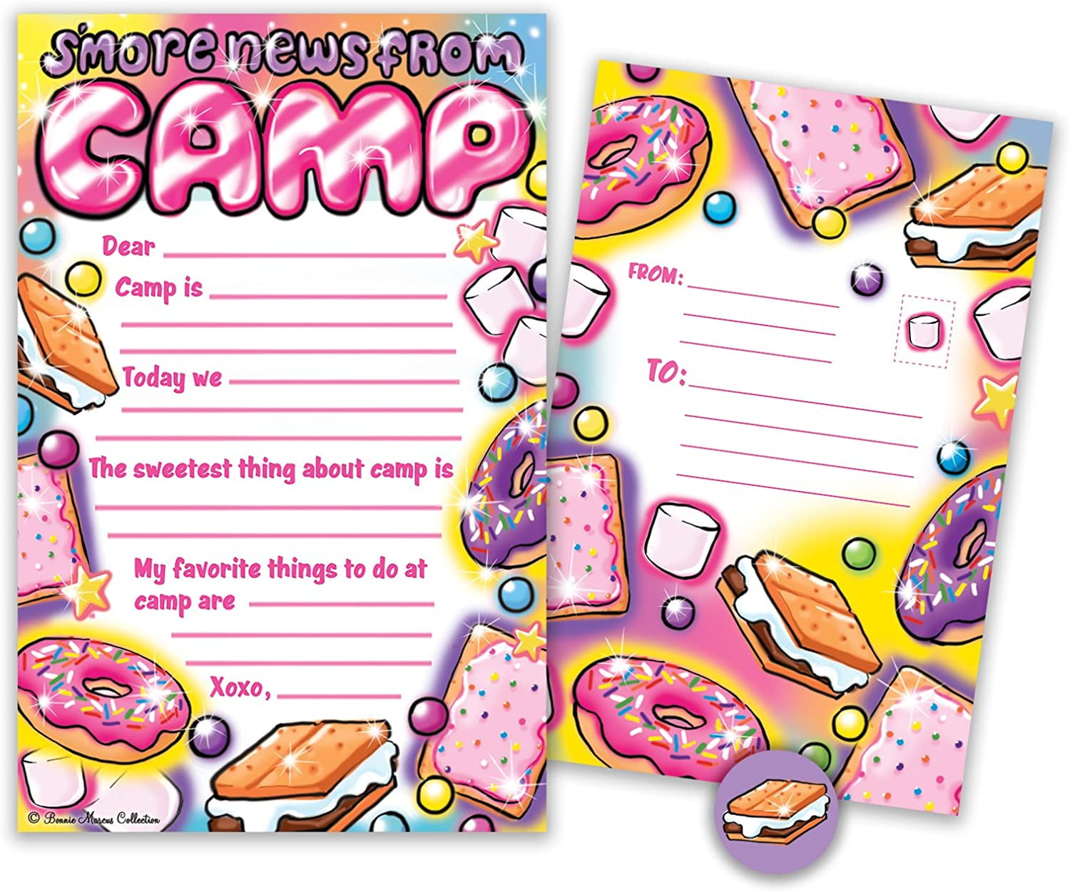 Kids Summer Camp Greeting Stationery Paper Set with Stickers Seal And